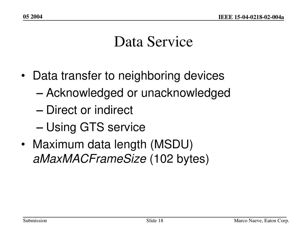 Data Service Data transfer to neighboring devices