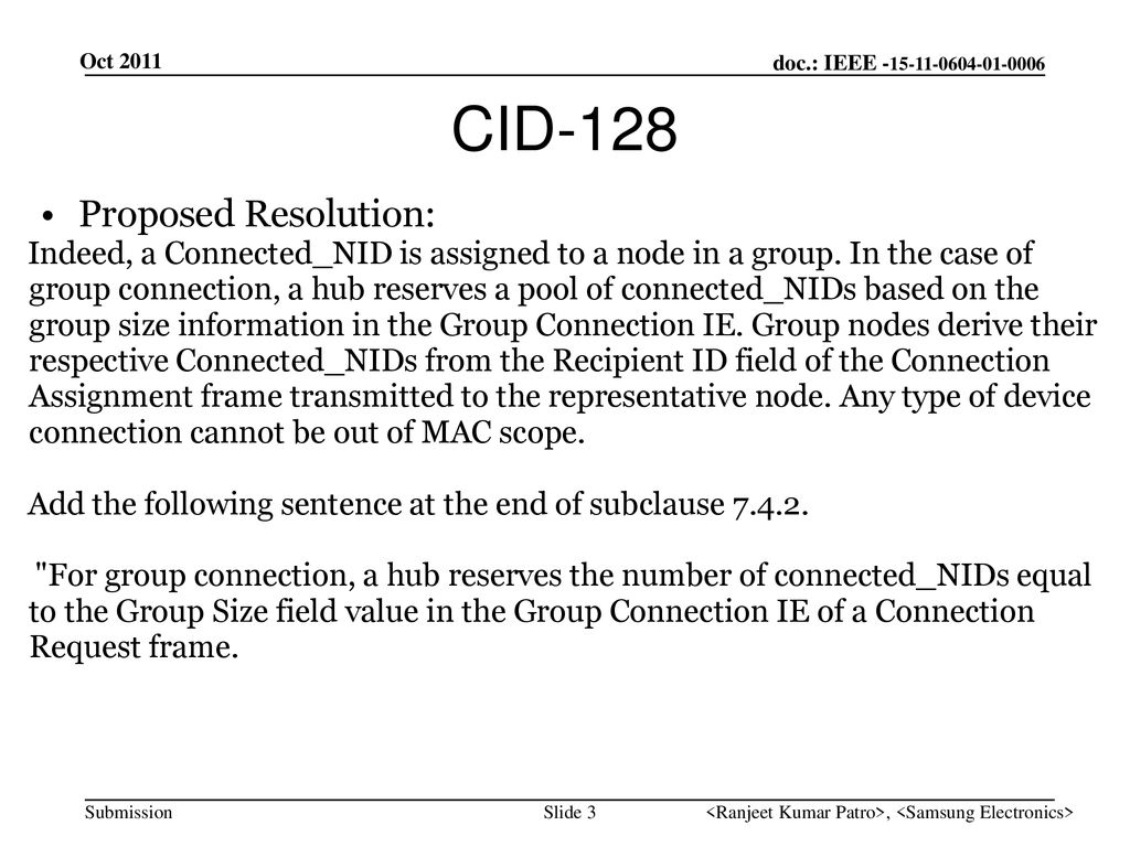 CID-128 Proposed Resolution: