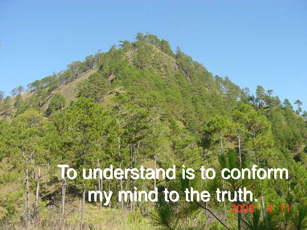 To understand is to conform my mind to the truth.