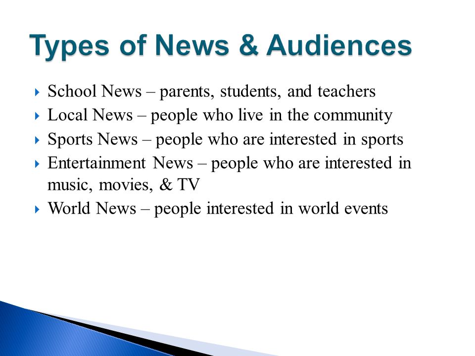 Types of News & Audiences