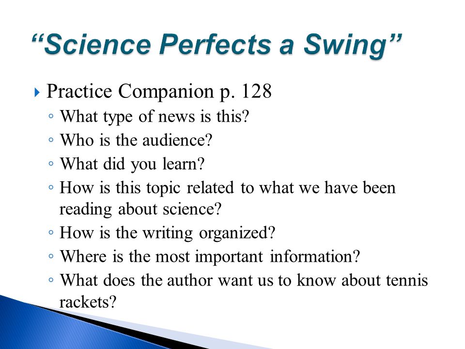 Science Perfects a Swing