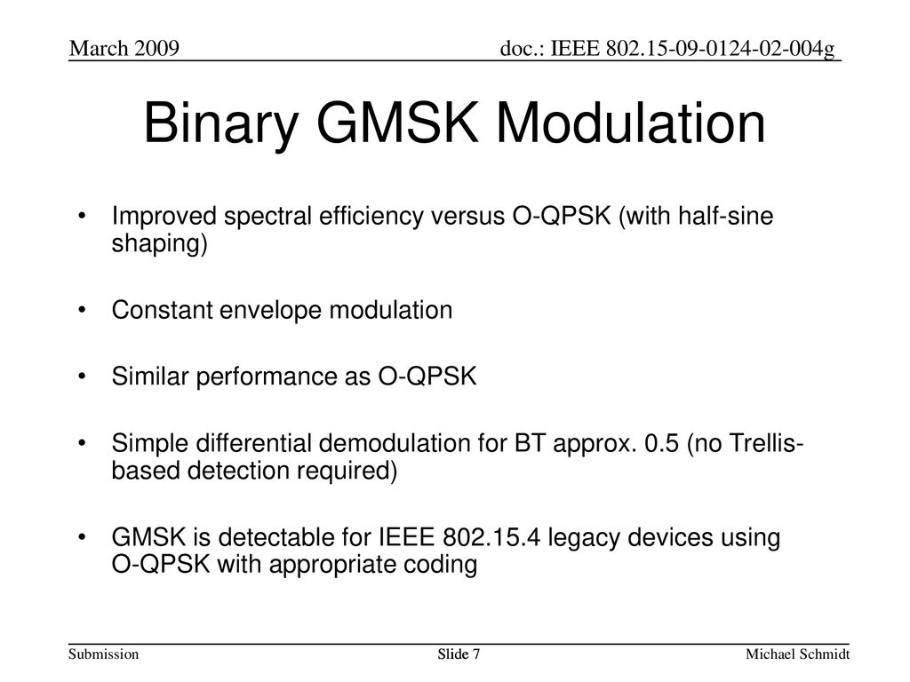 Binary GMSK Modulation