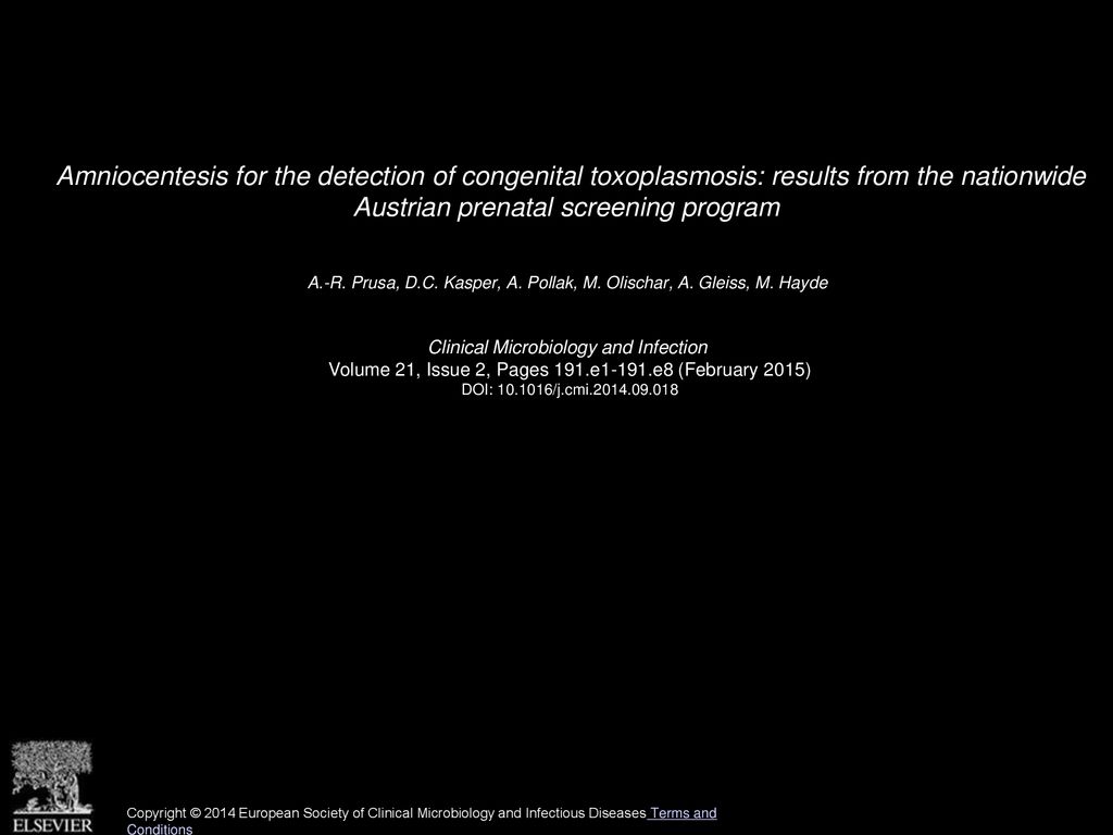 Amniocentesis for the detection of congenital toxoplasmosis: results from the nationwide Austrian prenatal screening program