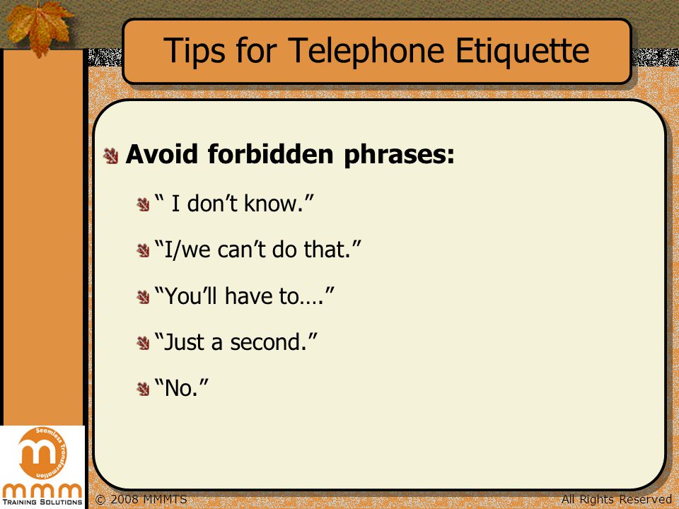 Tips for Telephone Etiquette