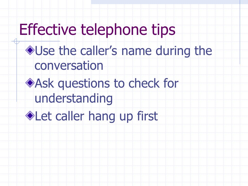 Effective telephone tips