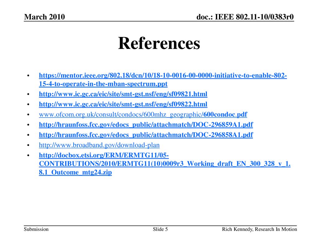April 2009 doc.: IEEE /xxxxr0. March References.