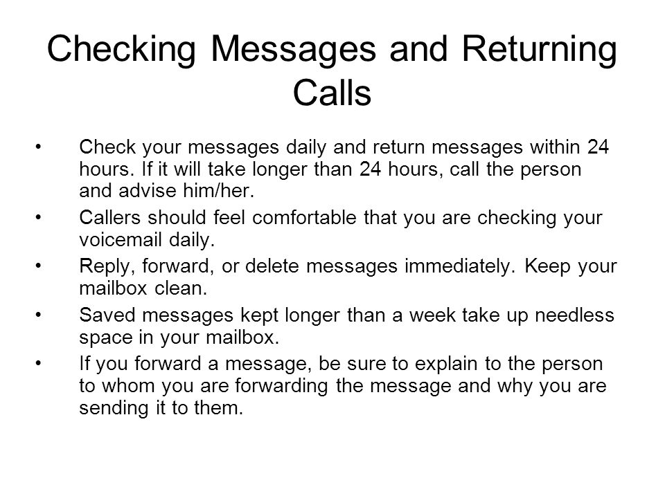 Checking Messages and Returning Calls