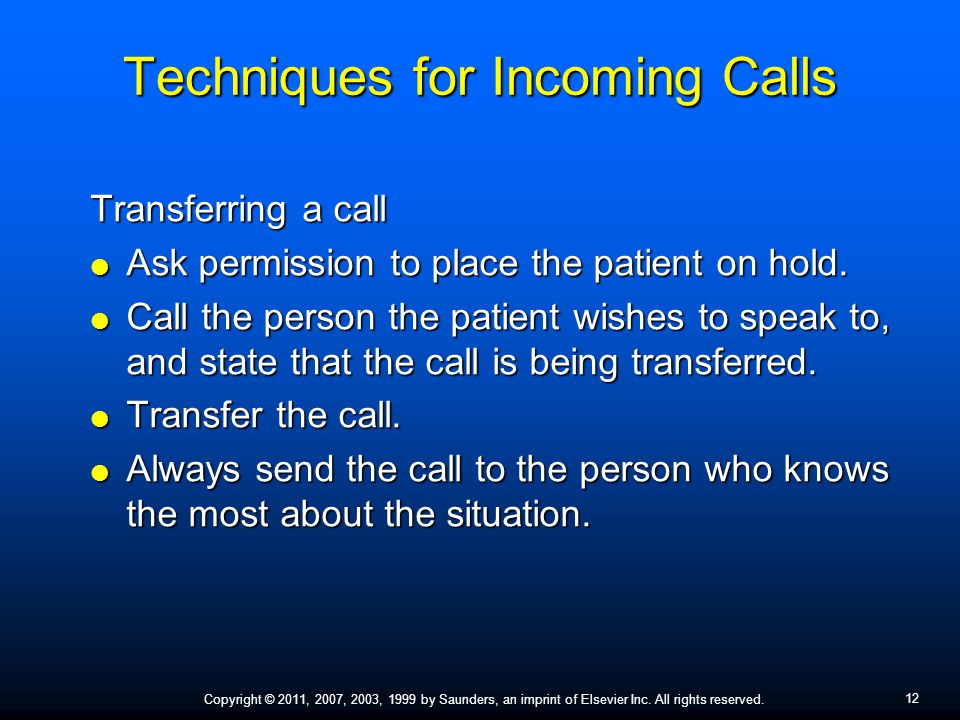Techniques for Incoming Calls