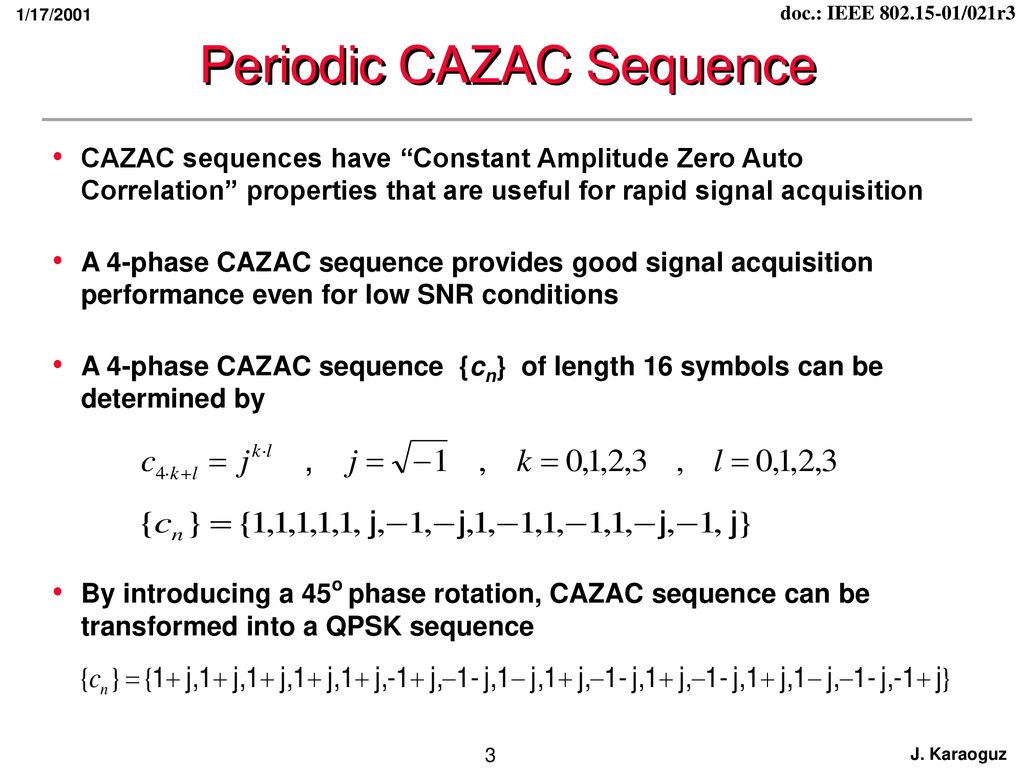 Periodic CAZAC Sequence
