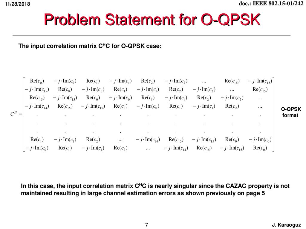 Problem Statement for O-QPSK