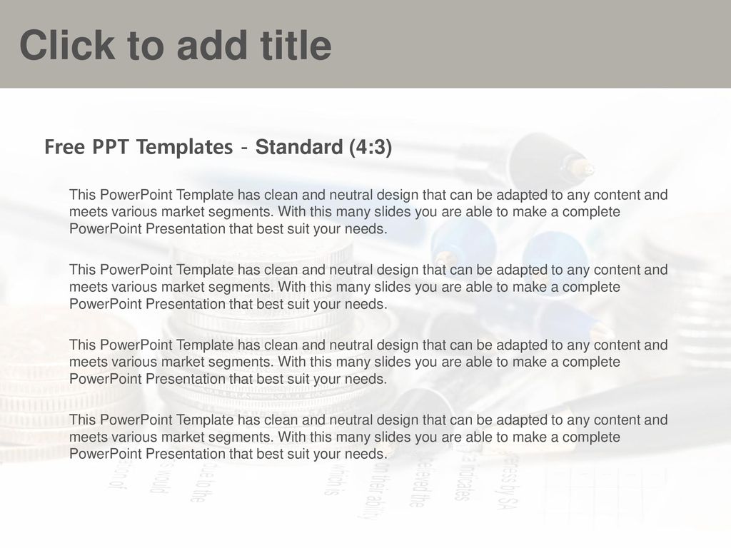 Click to add title Free PPT Templates - Standard (4:3)