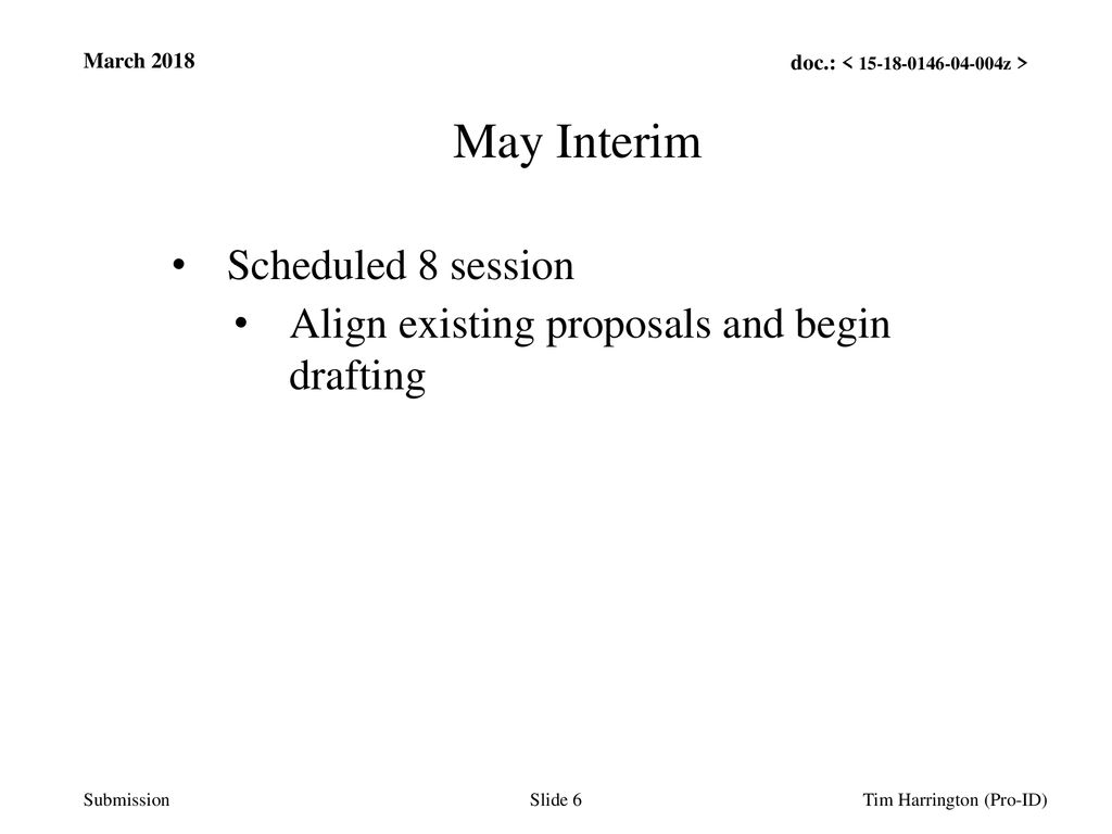 May Interim Scheduled 8 session