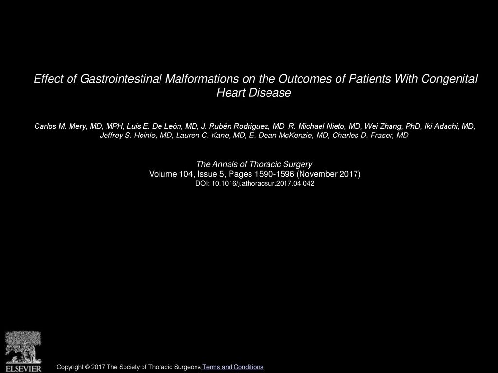Effect of Gastrointestinal Malformations on the Outcomes of Patients With Congenital Heart Disease