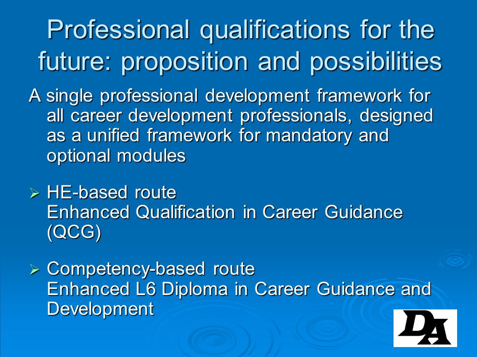 Professional qualifications for the future: proposition and possibilities