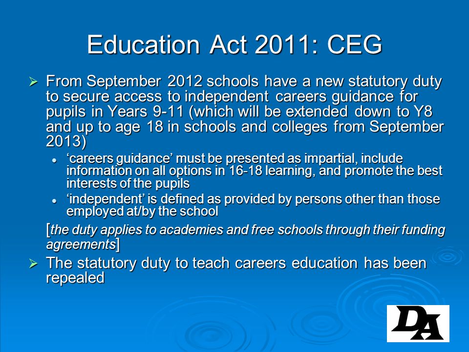 Education Act 2011: CEG