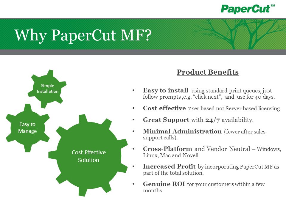 Why PaperCut MF Product Benefits