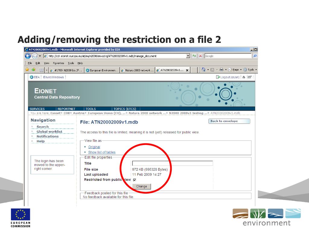Adding/removing the restriction on a file 2