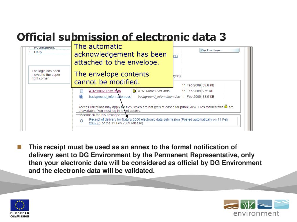 Official submission of electronic data 3