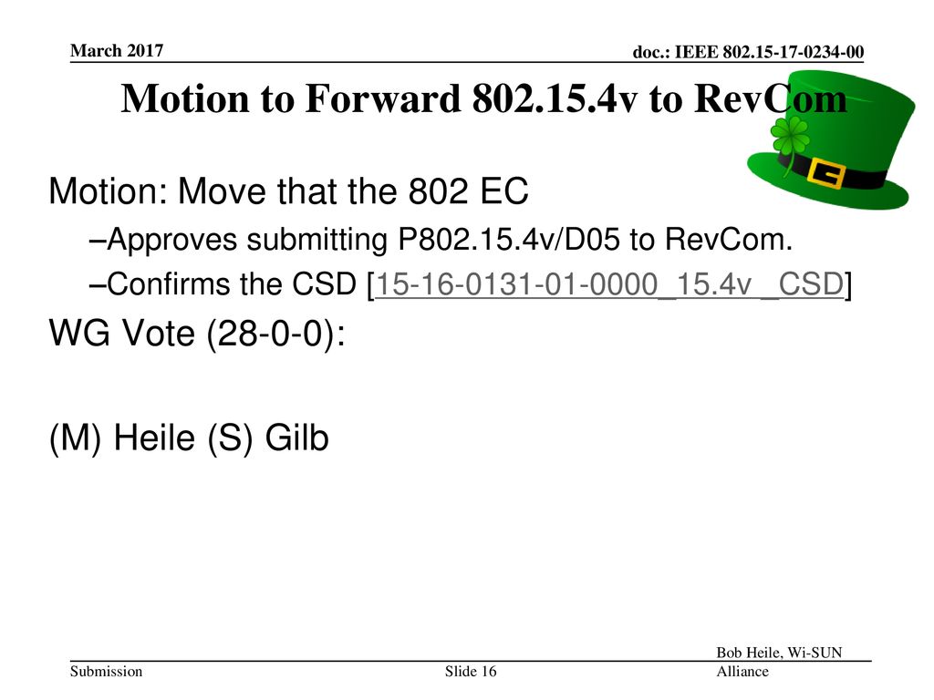 Motion to Forward v to RevCom