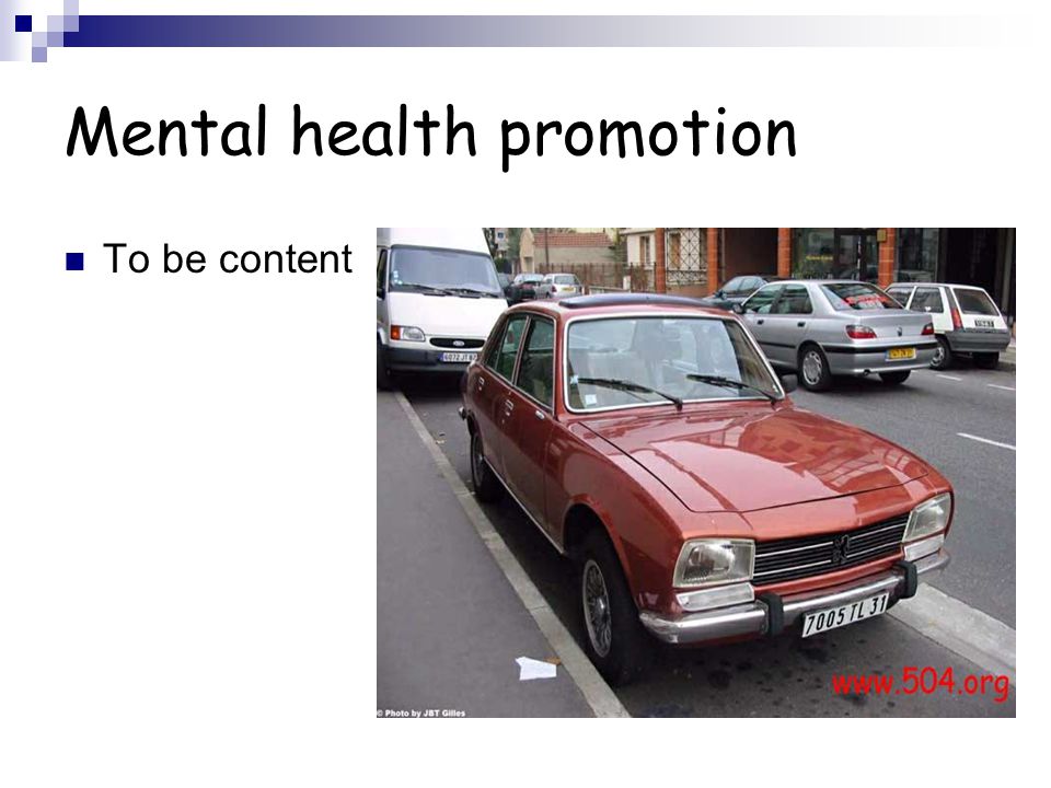 Mental health promotion