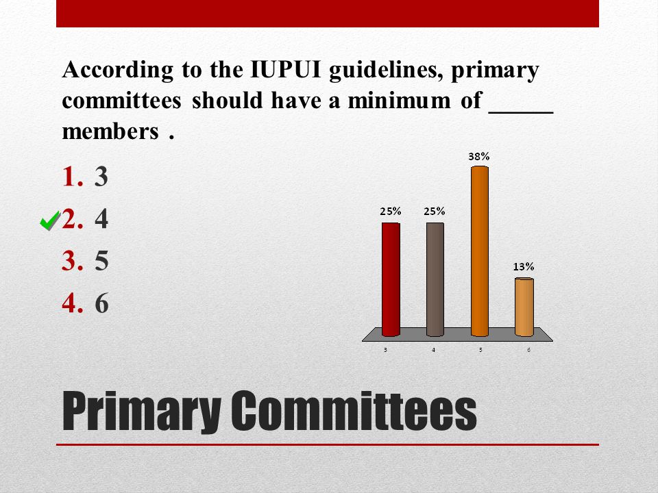 According to the IUPUI guidelines, primary committees should have a minimum of _____ members .