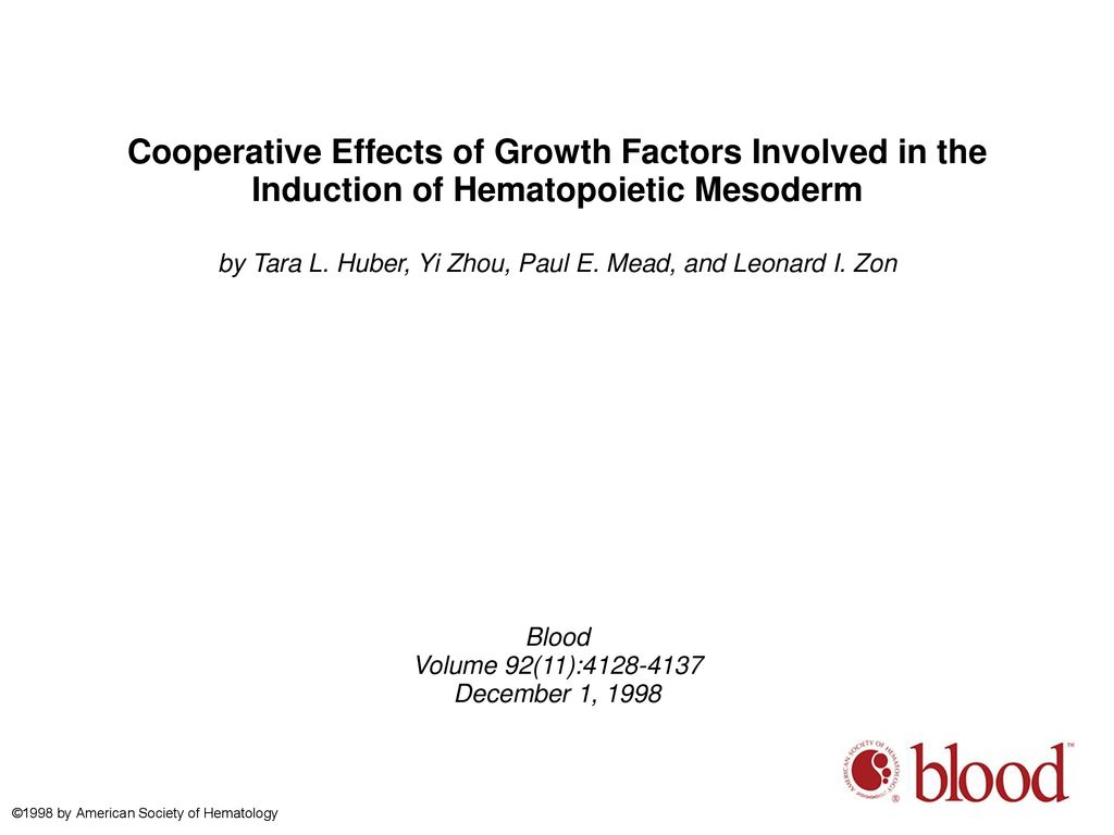 by Tara L. Huber, Yi Zhou, Paul E. Mead, and Leonard I. Zon