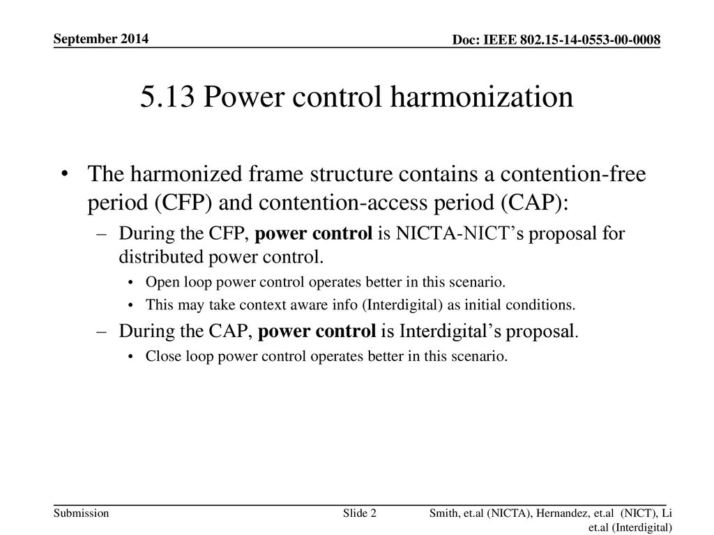 5.13 Power control harmonization
