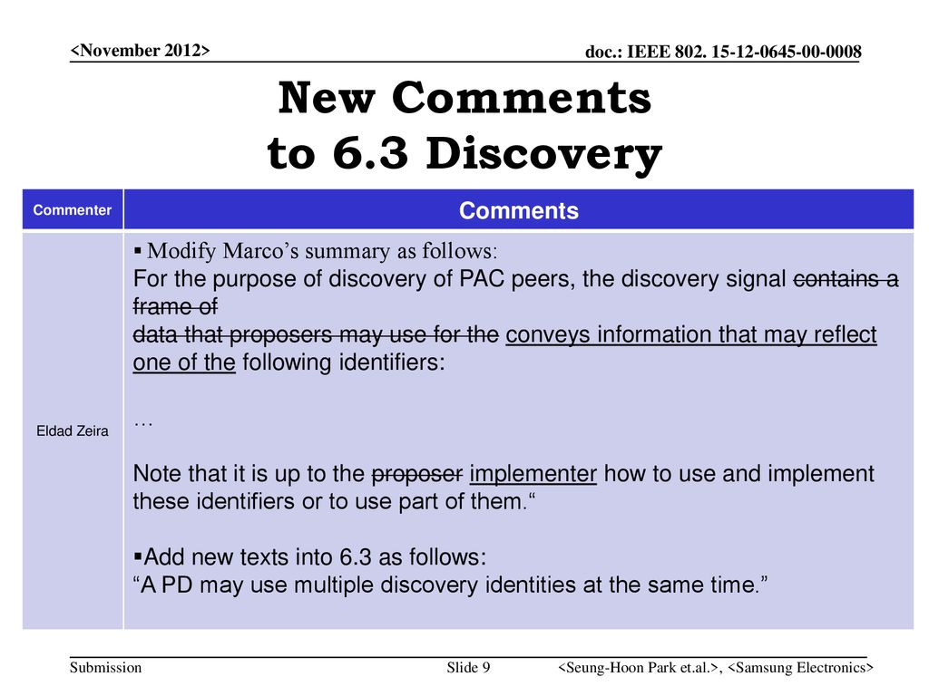 New Comments to 6.3 Discovery