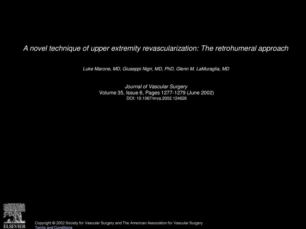 A novel technique of upper extremity revascularization: The retrohumeral approach