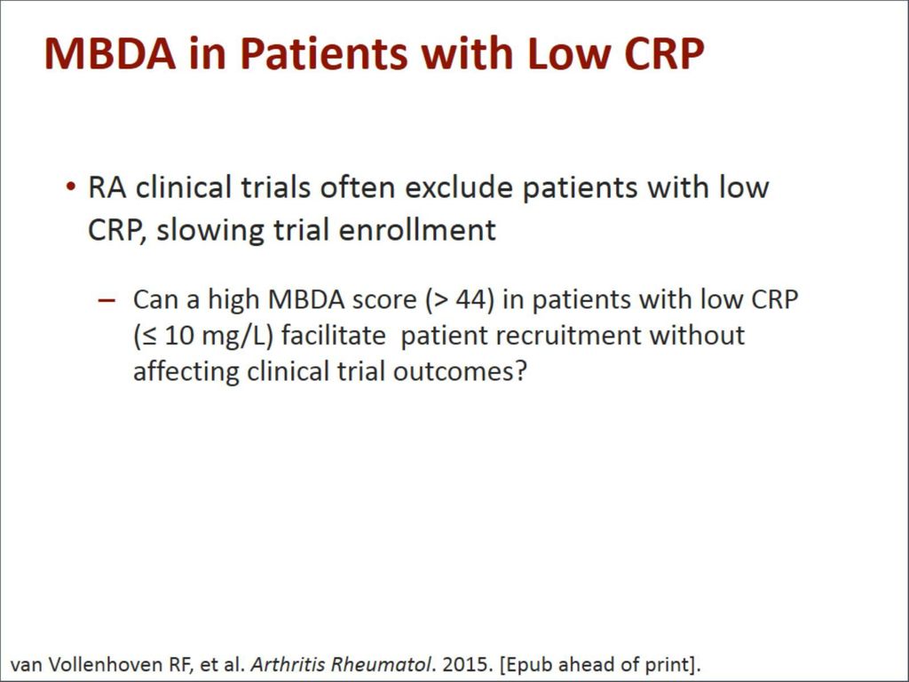 MBDA in Patients with Low CRP