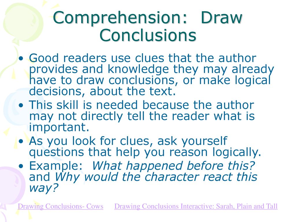 Comprehension: Draw Conclusions