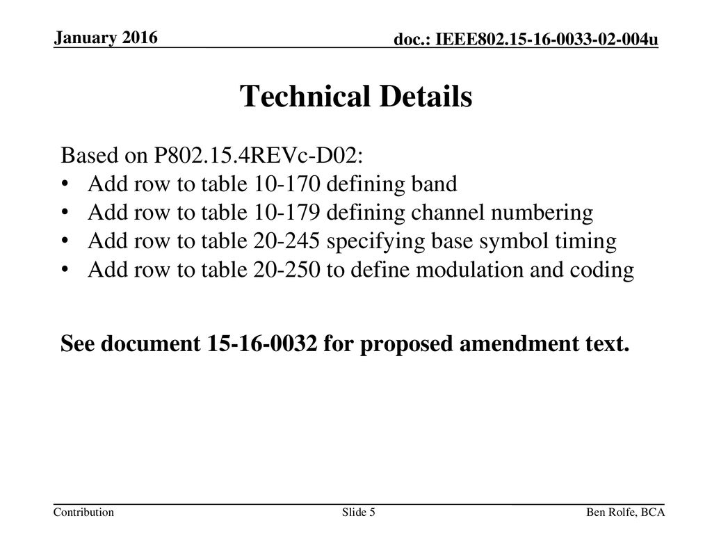 Technical Details Based on P REVc-D02: