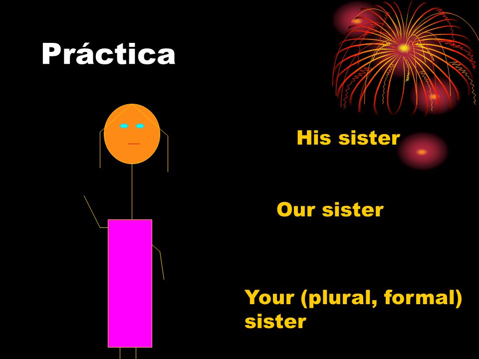 Práctica His sister Our sister Your (plural, formal) sister