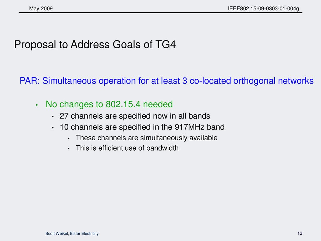 Proposal to Address Goals of TG4