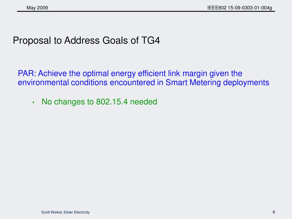 Proposal to Address Goals of TG4