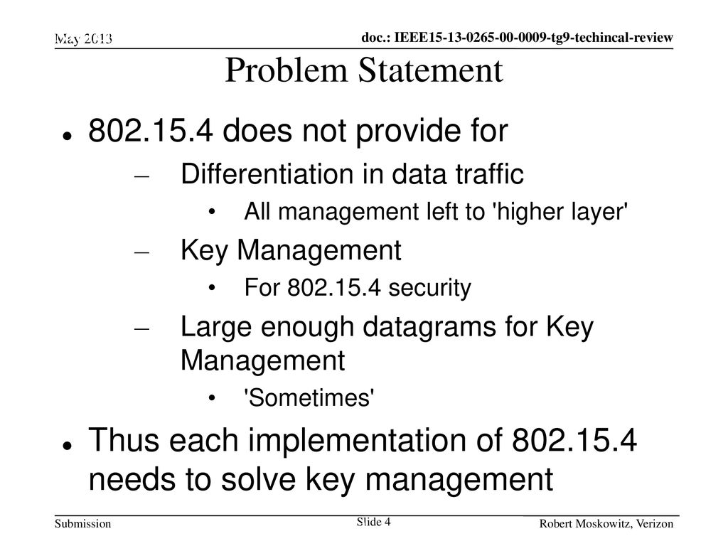 Problem Statement does not provide for