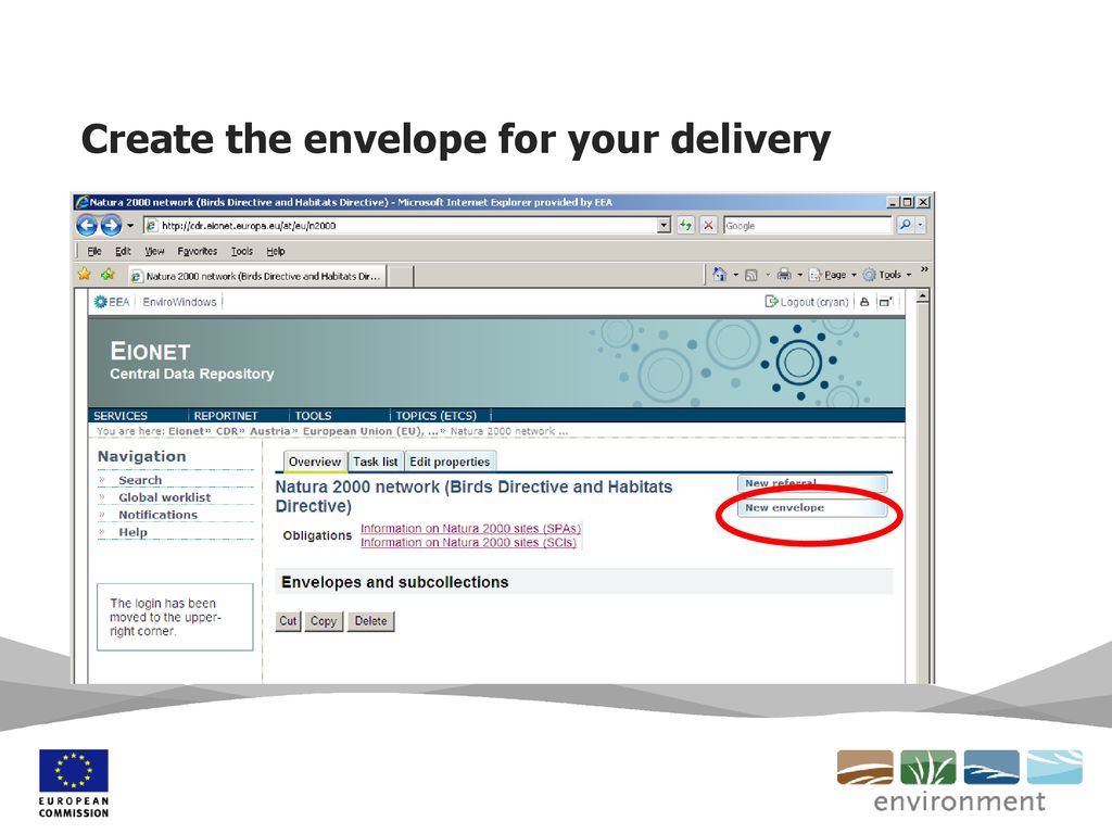 Create the envelope for your delivery