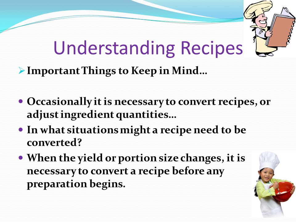 Understanding Recipes