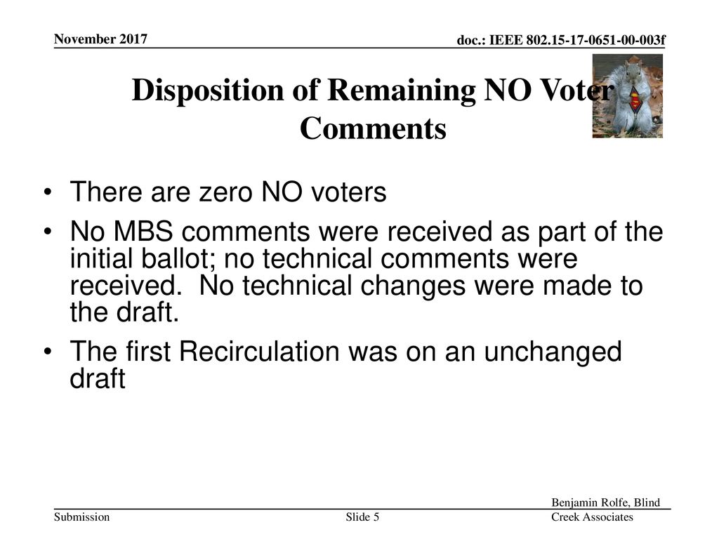Disposition of Remaining NO Voter Comments