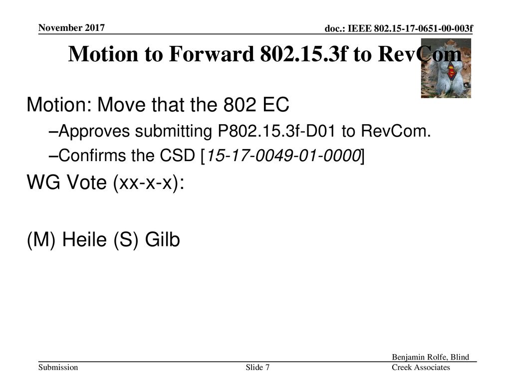Motion to Forward f to RevCom
