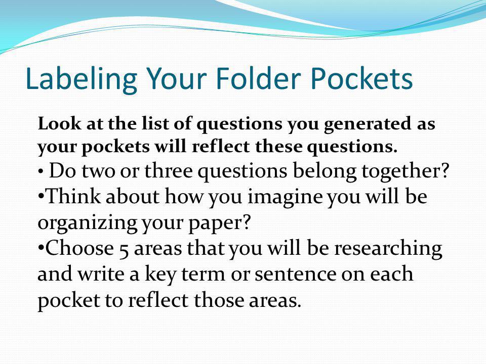 Labeling Your Folder Pockets