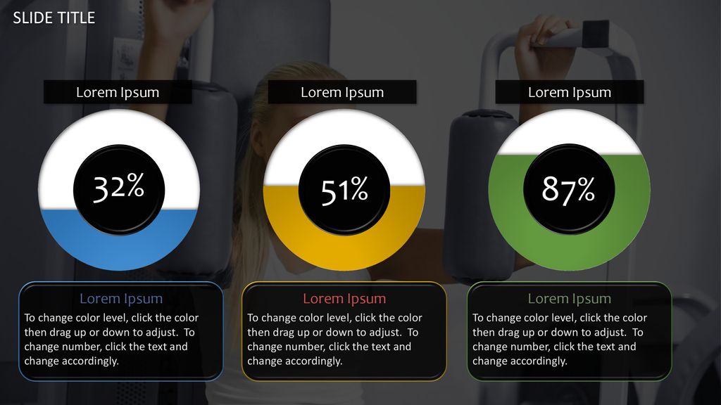 32% 51% 87% SLIDE TITLE Lorem Ipsum Lorem Ipsum Lorem Ipsum
