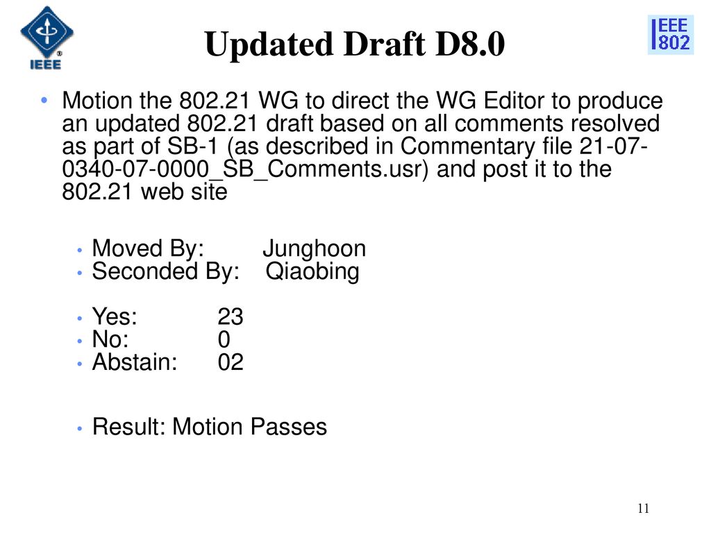 Updated Draft D8.0