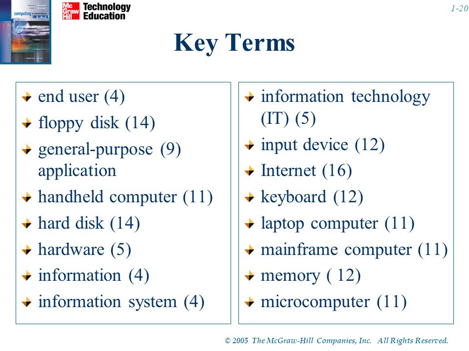 Key Terms end user (4) floppy disk (14)