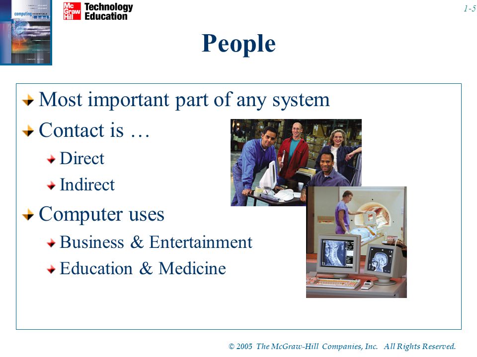 People Most important part of any system Contact is … Computer uses