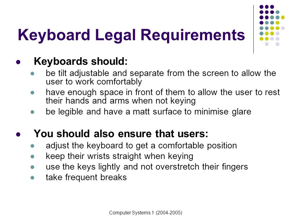 Keyboard Legal Requirements