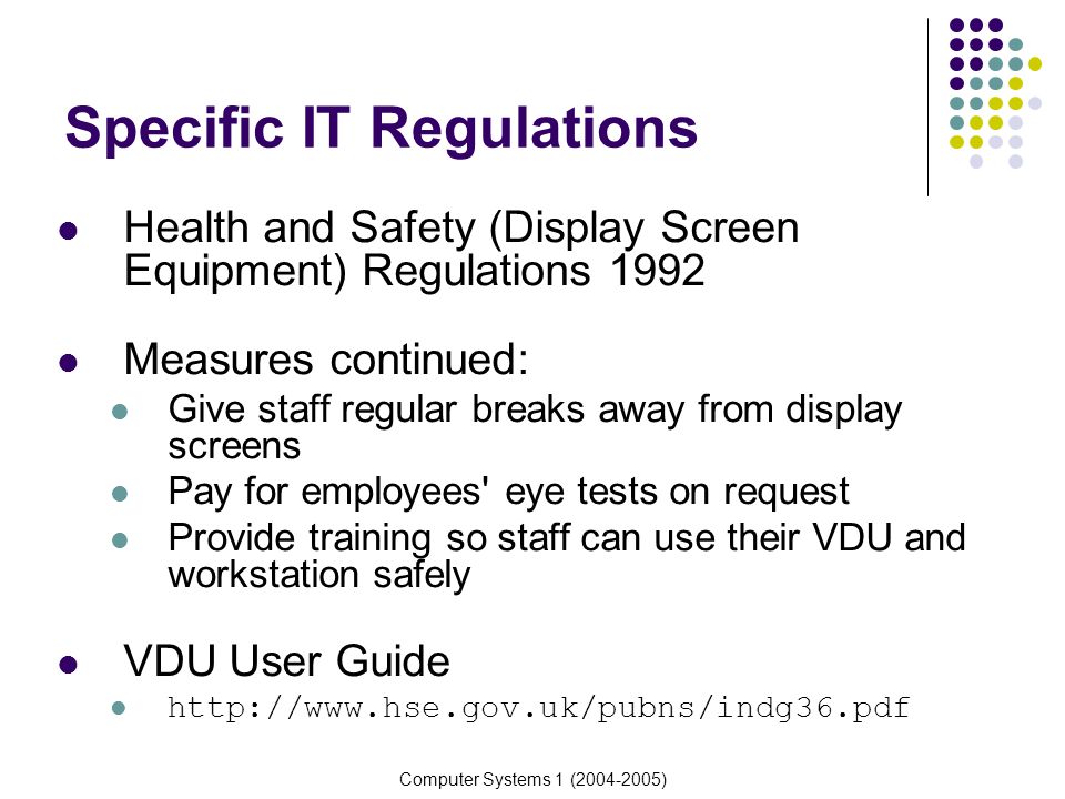 Specific IT Regulations