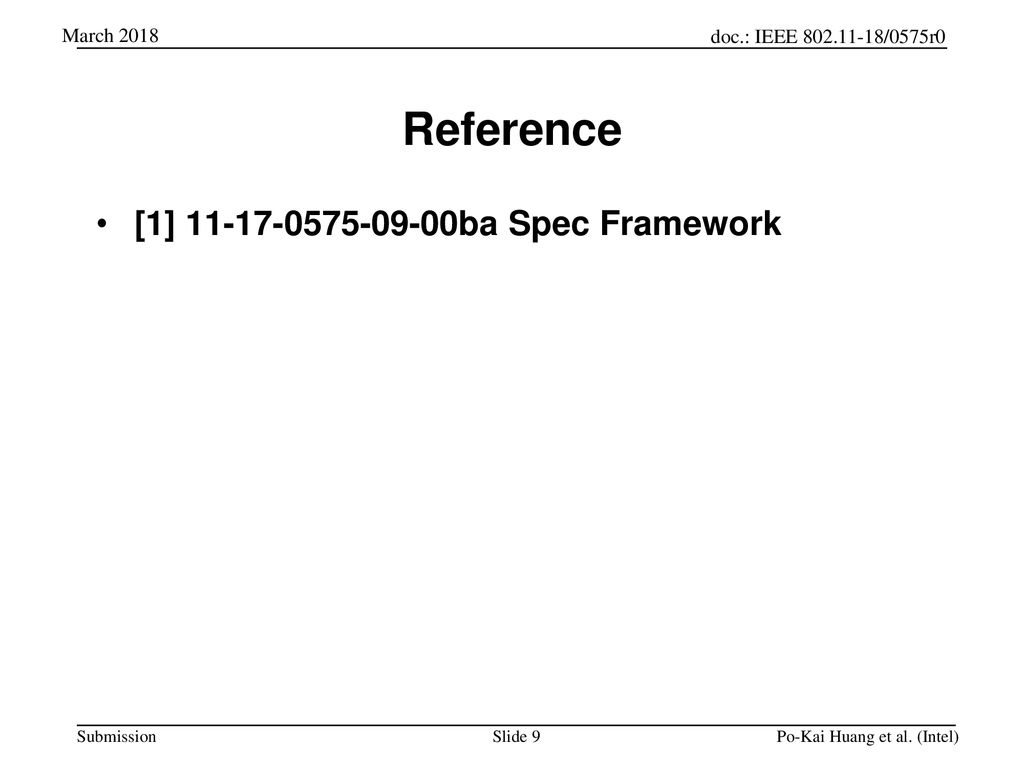 Reference [1] ba Spec Framework