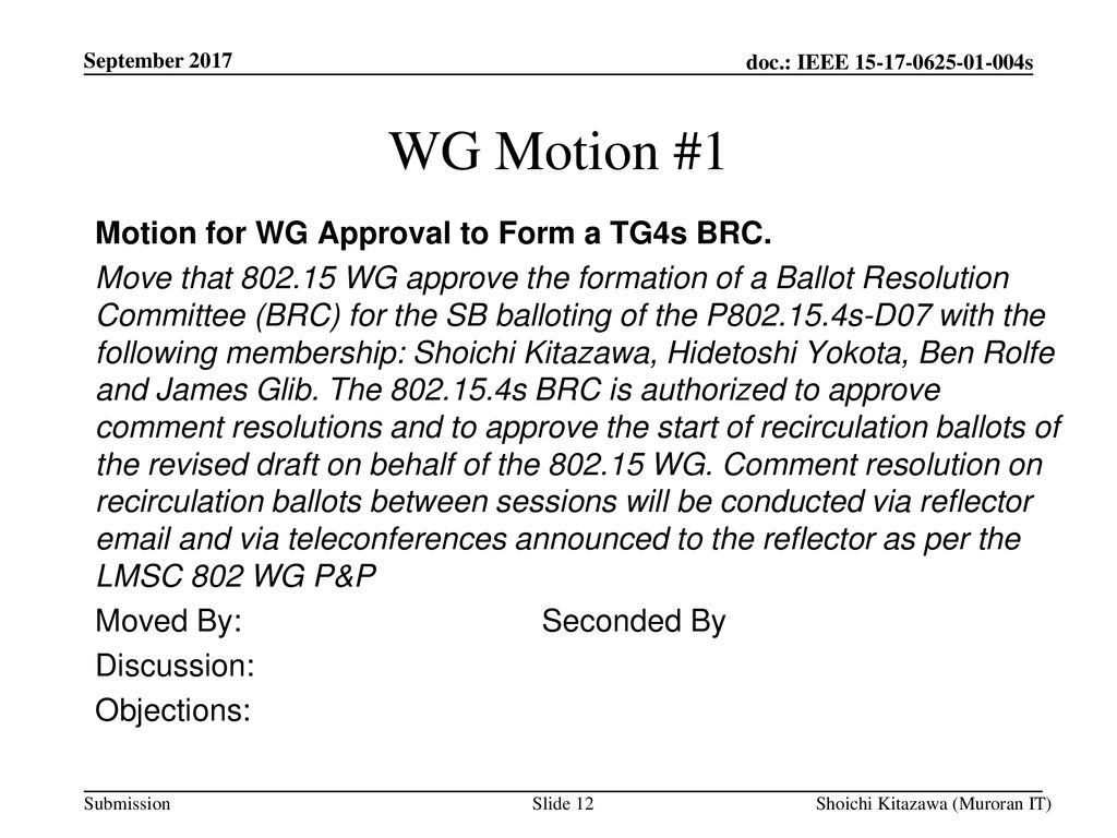 September 2017 WG Motion #1.