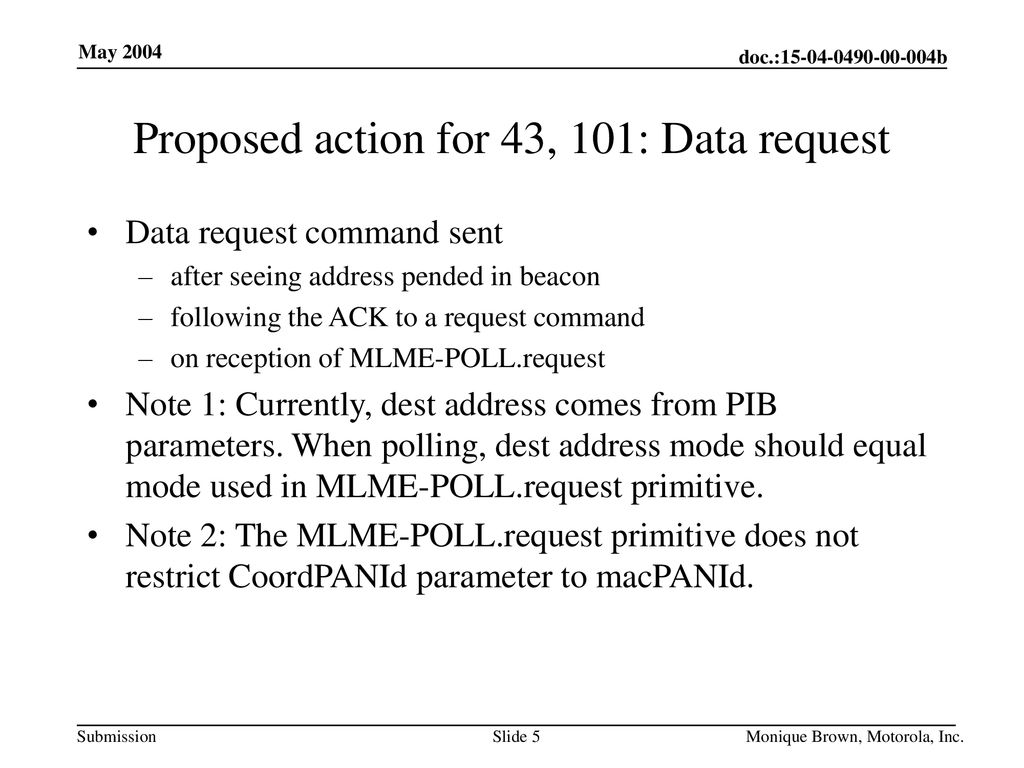 Proposed action for 43, 101: Data request